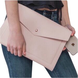GLASS LADDER Co. Megan Vegan Portfolio Clutch in Blush Pink